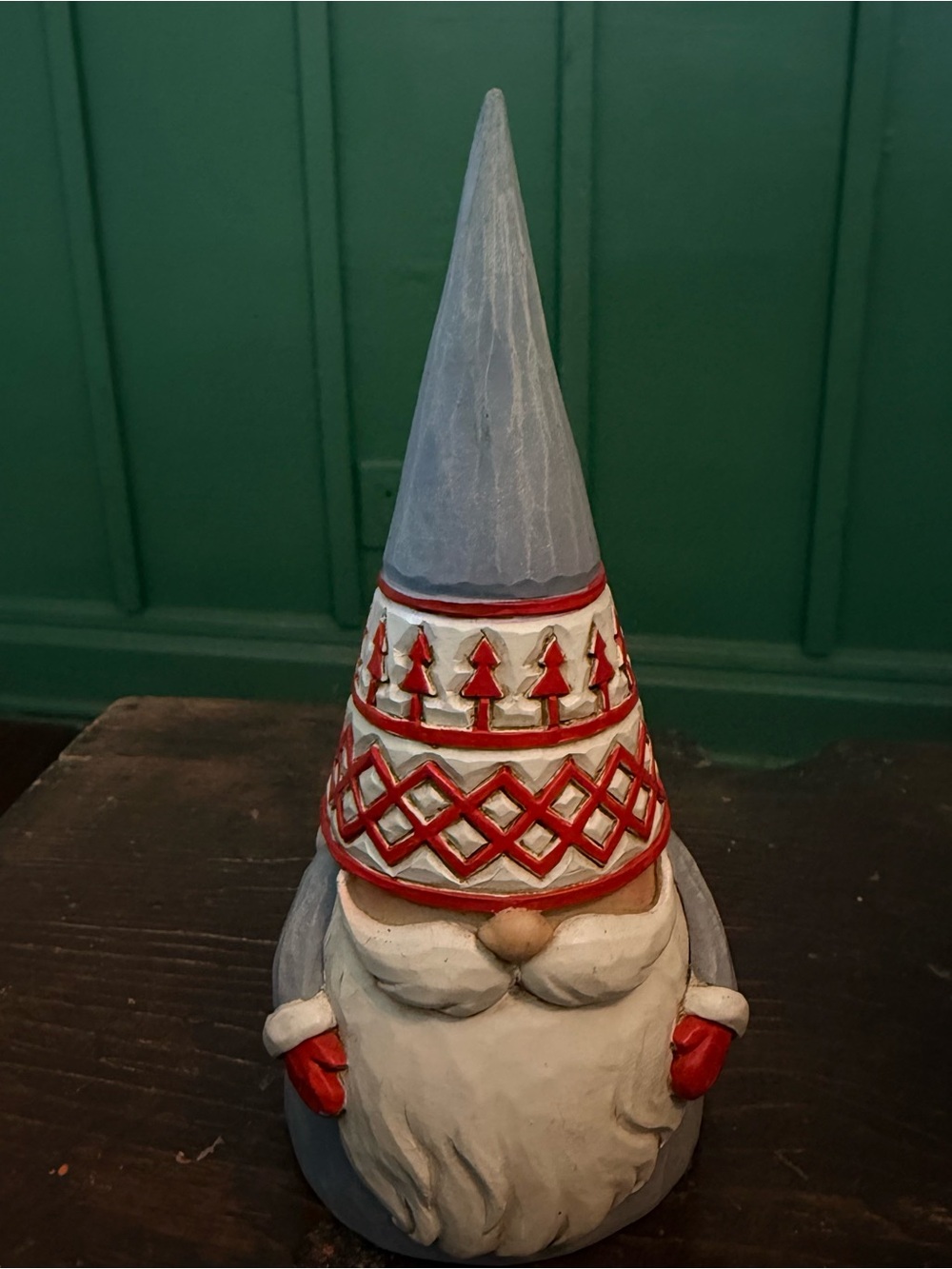 Jim shore Gray and Red Holiday Gnome Figurine -